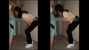 Em vụng trộm bú ở cầu thang chung cư
